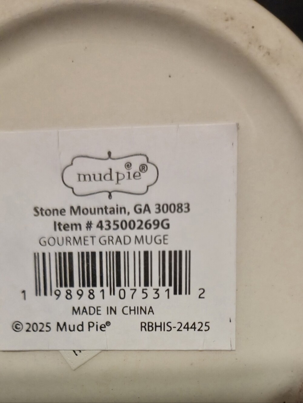 Mud Pie Grad Mug - Picture 4 of 5